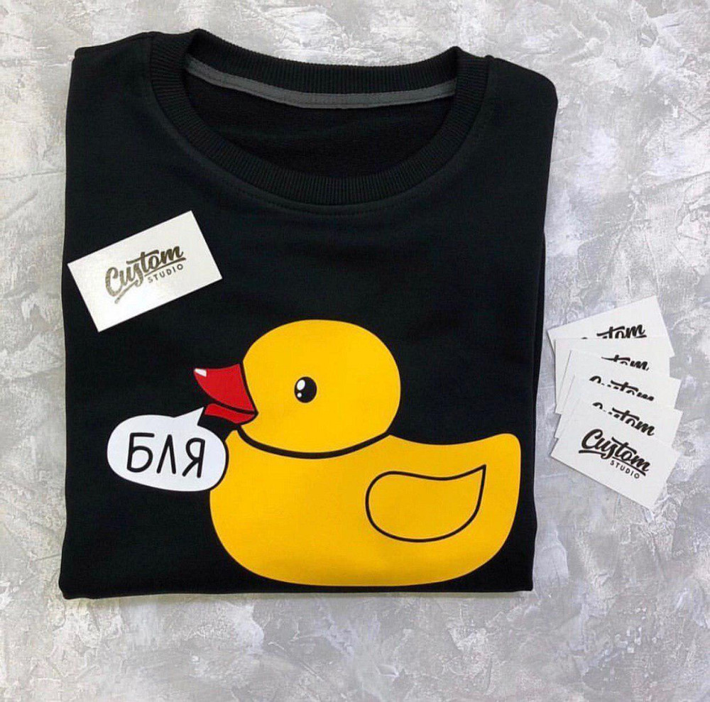 Чоловіча/жіноча футболка з качкою Б*я XXL Чернівці - фото 1