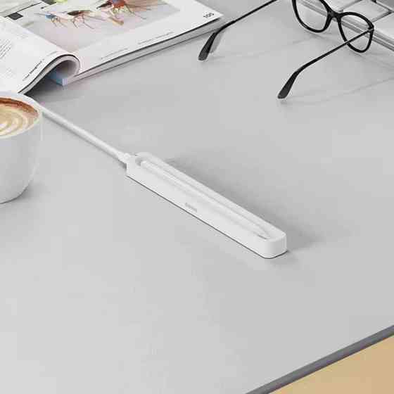 Кейс для зарядки стилуса Baseus Smooth Writing Stylus Wireless Charging Case Moon White (With Simple Charging Cable Type-C 3A Одеса