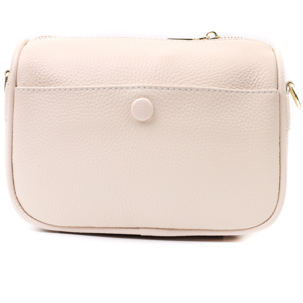 Компактна сумка крос-боді для жінок з натуральної шкіри на кожен день Vintage 22591 Біла Київ - фото 5