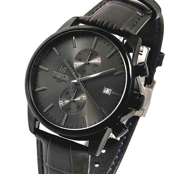 Часы мужские наручные Besta Mars Premium Leather Black (2 ремешка) Черный Винница