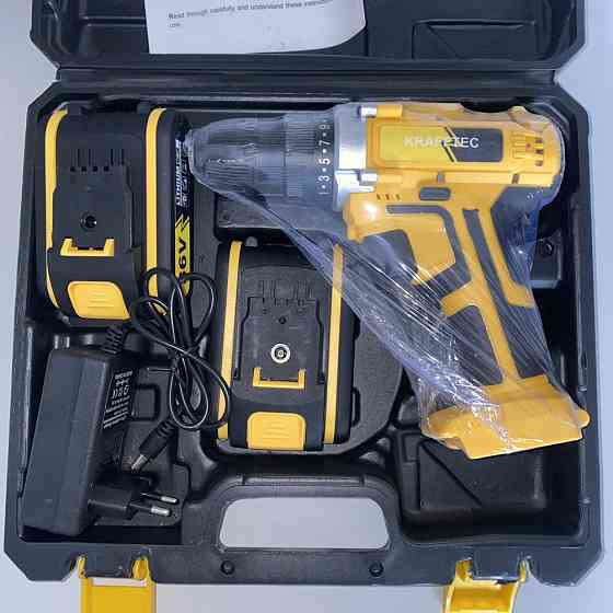 Шуруповерт аккумуляторный KRAFFTEC 36V 3Ah, мощный, с подсветкой, удобный, для дома и профессиональн Киев