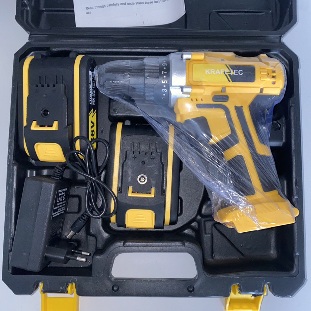 Шуруповерт аккумуляторный KRAFFTEC 36V 3Ah, мощный, с подсветкой, удобный, для дома и профессиональных работ Одесса - изображение 5