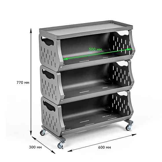 Стелаж універсальний для зберігання триярусний 60х30х77см SW-00002259 Київ