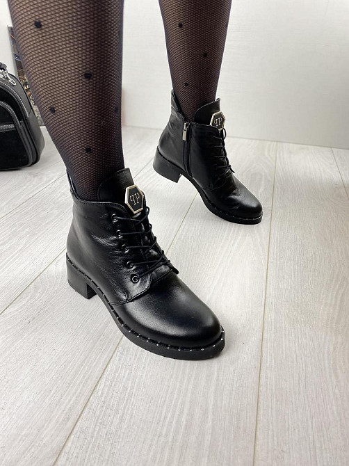 Черевики жіночі M.KRAFT чорні натуральна шкіра висота каблука 4см розмір 39 (2514) Коломыя - изображение 5