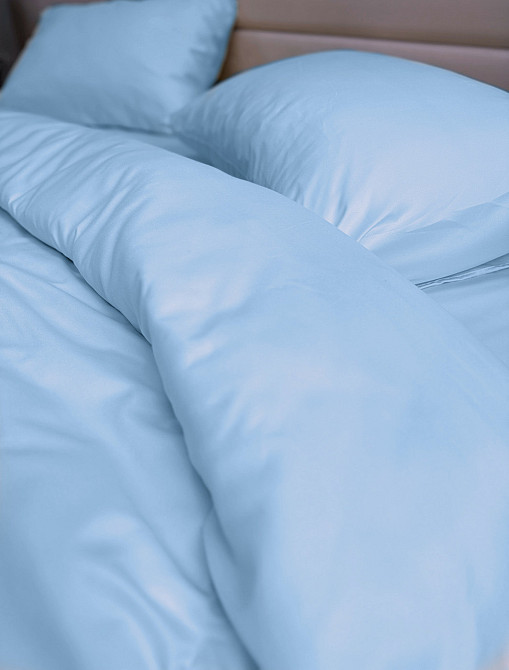 Ecotton Комплект постільної білизни Ecotton Євро 210х220 см однотонний блакитний Blue Коломия - фото 4