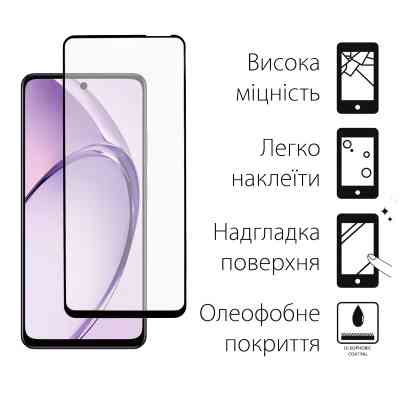 Стекло защитное Dengos Full Glue OPPO A40m Black (TGFG-413) Винница