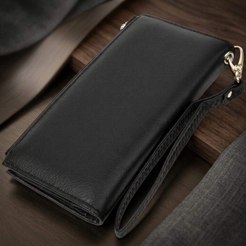 Класичний гаманець-клатч ST Leather 19373 Чорний Київ - фото 14