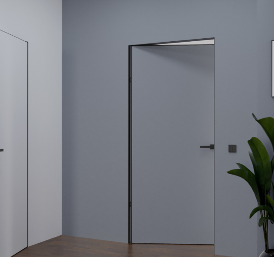 Межкомнатные двери скрытого монтажа Abwehr Smart Invisible Inside Кромка алюминий серый 820х2005 мм Киев