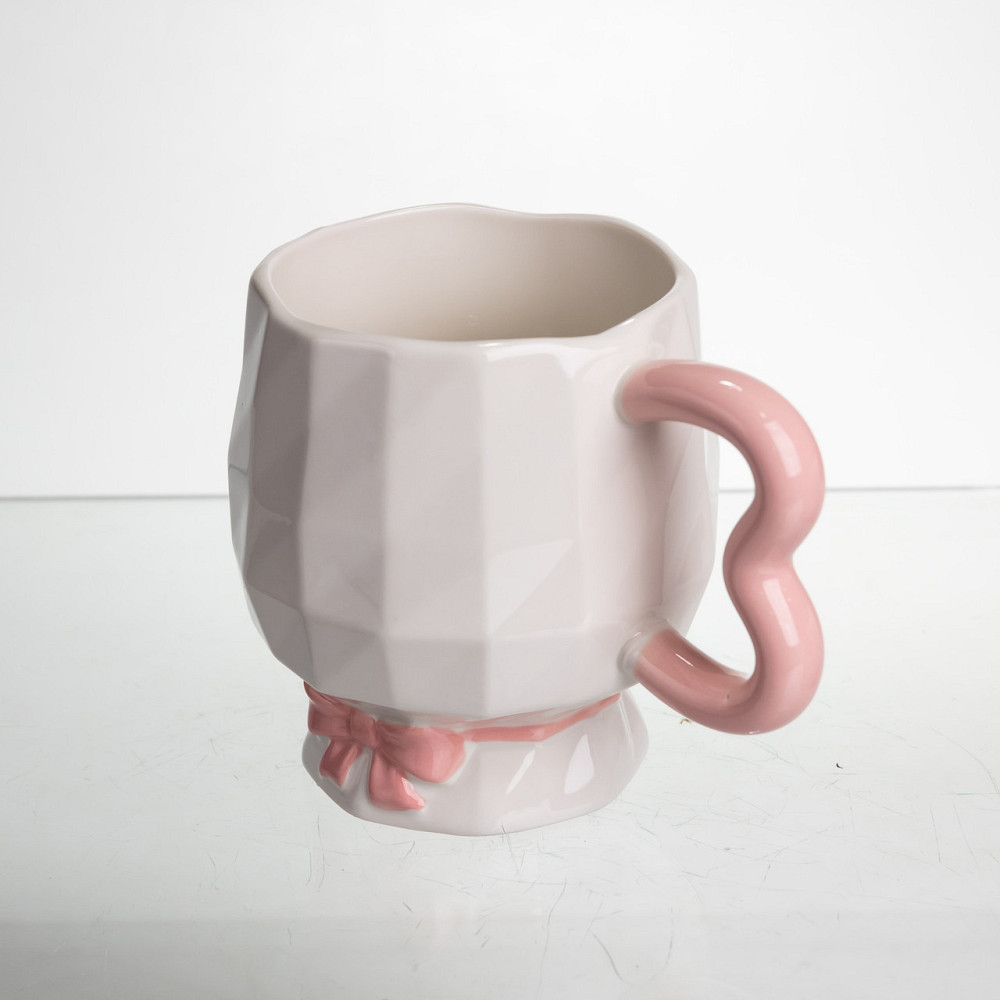 Фарфоровий келих на ніжці, 400 мл, рожевий для чаю та кави Київ - фото 2