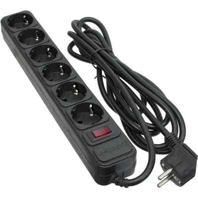 Мережевий фільтр живлення Patron 3.0 m3*1.5mm2 (SP-1663) 6 розеток BLACK (EXT-PN-SP-1663) Вінниця