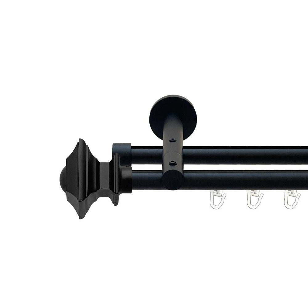 Карниз Orvit Борджеза металевий дворядний реверсивний профільна труба  Чорний Оксамит 19\19 мм 160 см (00-00026742) Львів - фото 1