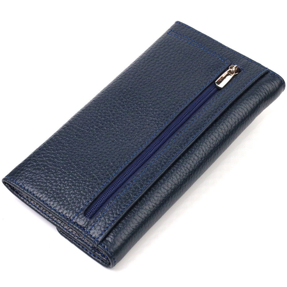 Зручне жіноче портмоне з натуральної шкіри флотар CANPELLINI 21702 Синє Київ - фото 9