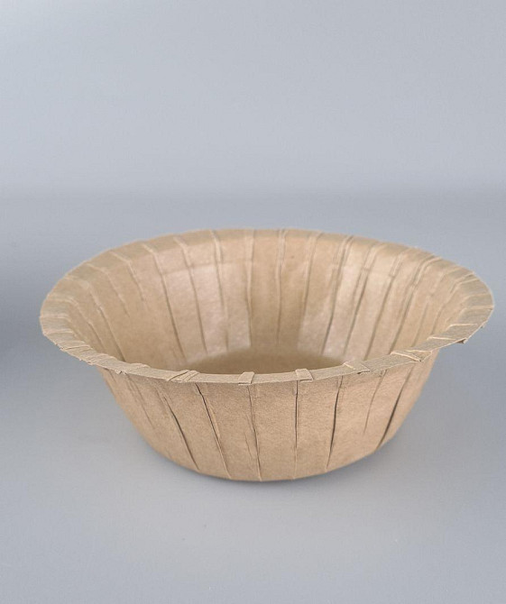 Тарелка з пищевого картона 500мл Крафт D15.5см h5.5см (25 шт) Харьков - изображение 1