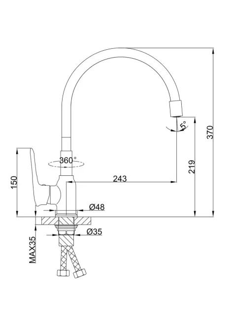 Смеситель для кухни Frap F4049 с гибким изливом, белый/хром Киев - изображение 8