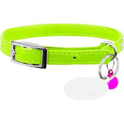 Ошейник для животных WAUDOG GLAMOUR "Цветочек" с резинкой и стразами для кошек (салатовый) (32555) Винница
