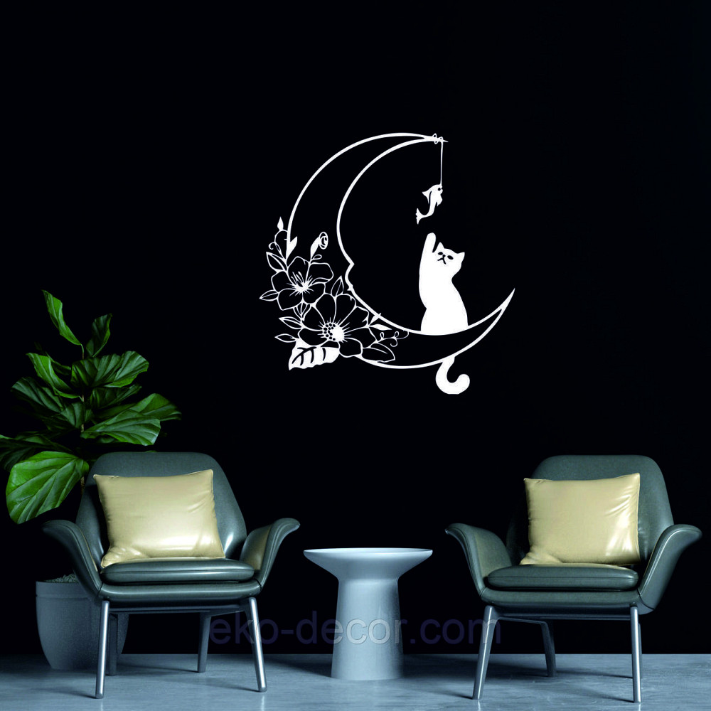 Декоративное настенное 3D Панно «Котёнок» Декор на стену с объемом 90*86 см, Белый Киев - изображение 5