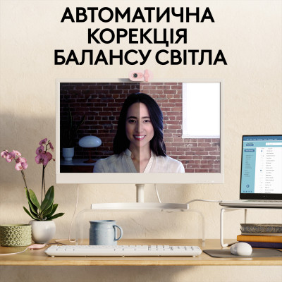 Веб-камера Logitech Brio 100 Full HD Rose (960-001623) Винница - изображение 3
