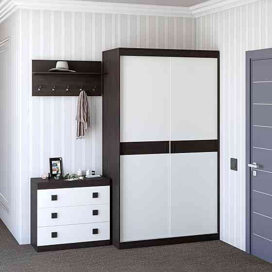 Прихожая Эверест Соната комплект 14 (модульная - 3 элемента) венге темный + белый (DTM-2526) Днепр