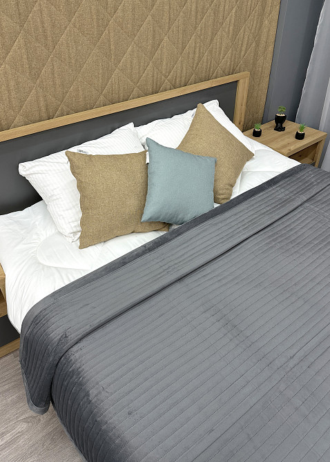 Покрывало велюровое King Size 220х240 см цвет серый (85-208) Киев - изображение 7