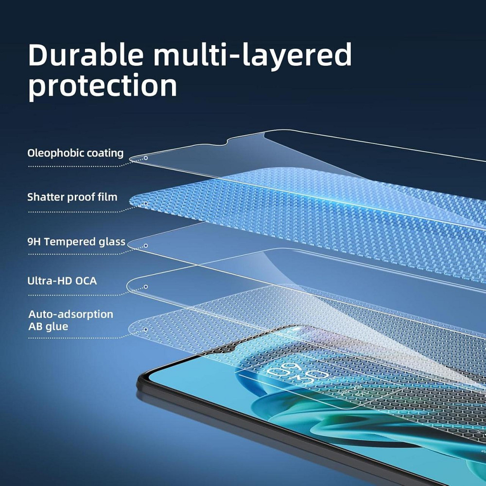 Захисне скло для TCL 30 XE 5G 2 шт чорне 0.33 мм 9H ультрапрозоре загартоване без бульбашок олеофобне Київ - фото 5