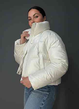 Куртка жіноча Lady Yep 30083 пуффер коротка глянцева молочна, молочний, M Київ