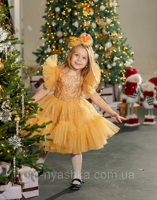 Ошатне золоте плаття на дівчинку 4-9 років Кривий Ріг - фото 2