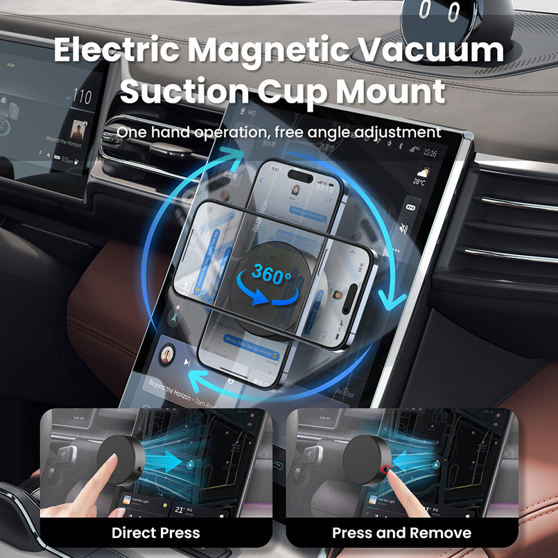 Тримач телефону автомобільний XO C155 Magnetic Car Suction Cup чорний Львів - фото 9