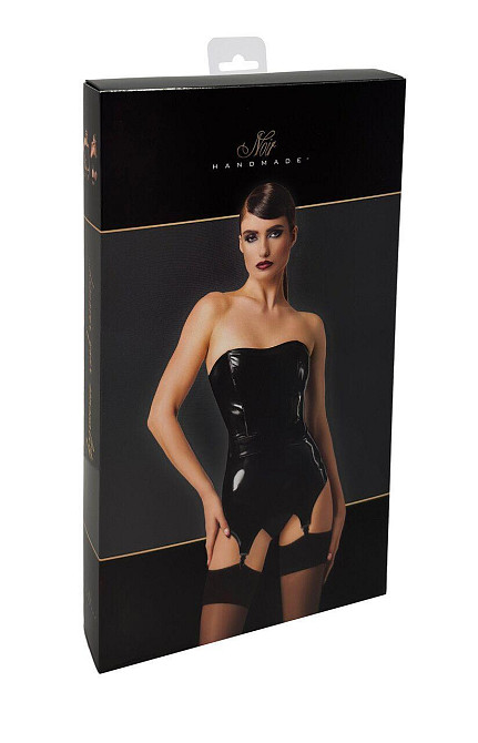 Корсет із підв'язками для панчіх Noir Handmade F381 Dominae Venom PVC corset-belt M Sex Aura Київ - фото 10