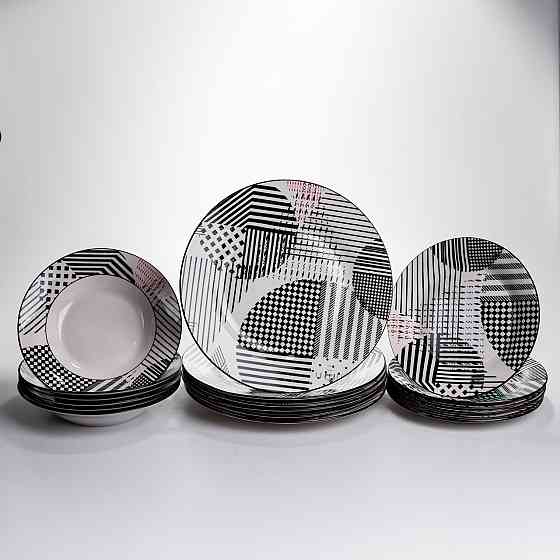 Столовий сервіз на 6 персон 18 предметів набір порцелянових тарілок HP-HK-A3 Коломия