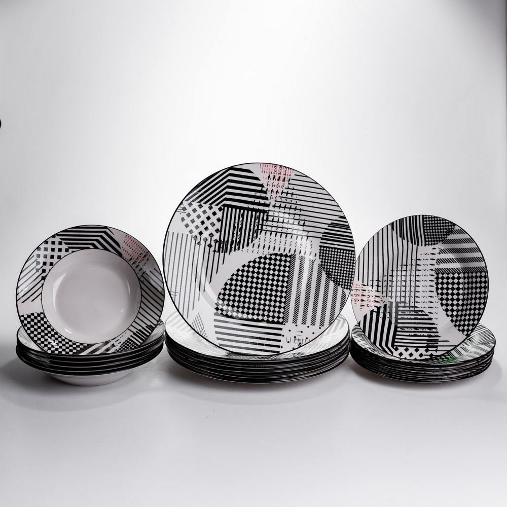 Столовий сервіз на 6 персон 18 предметів набір порцелянових тарілок HP-HK-A3 Коломия - фото 1