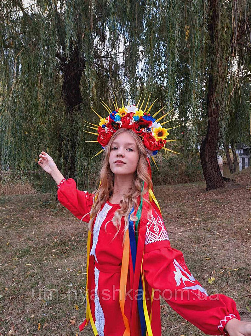 Віночок ободок з квітами "Сценічний зі стрічками" Кривий Ріг - фото 10