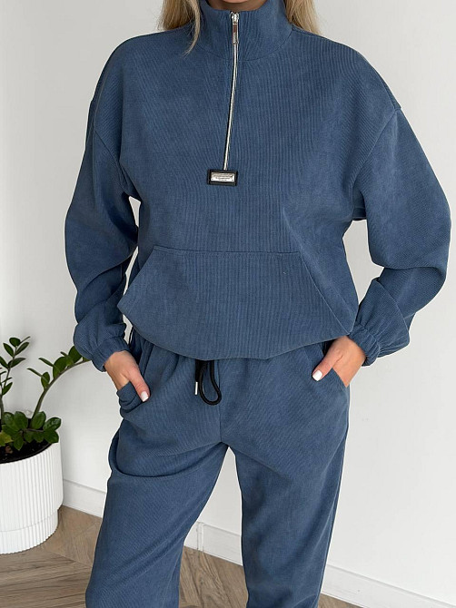 Женский стильный повседневный костюм двойка трикотажный ольвет Джинс, 46/48 Одесса - изображение 1