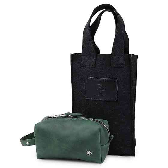 Шкіряна косметичка унісекс GRANDE PELLE 11571 Зелений Київ