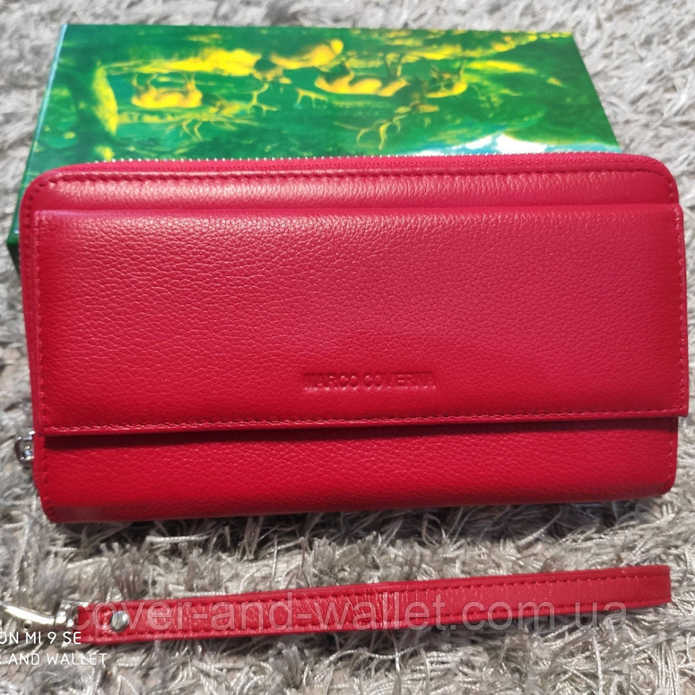 Великий жіночий гаманець клатч на змійці та магнітах червоного кольору Marco Coverna MC 6054 Київ - фото 10