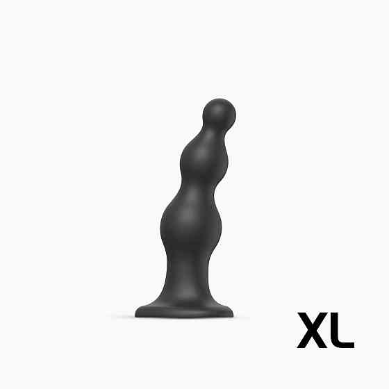 Насадка для страпона Strap-On-Me Dildo Plug Beads Black XL Sex Aura Київ