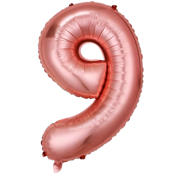 Повітряна куля у вигляді цифри 9 рожеве золото,40 дюймів, фольгована, святкова для дня народження,річниць Кам'янець-Подільський