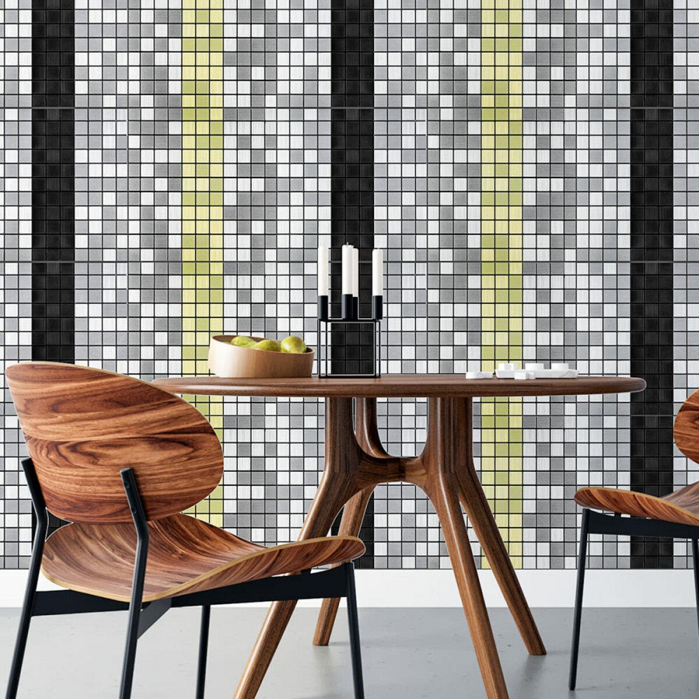 Самоклеюча алюмінієва плитка 300х300х3мм Срібна із чорним мозаїка SW-00001825 Київ - фото 6