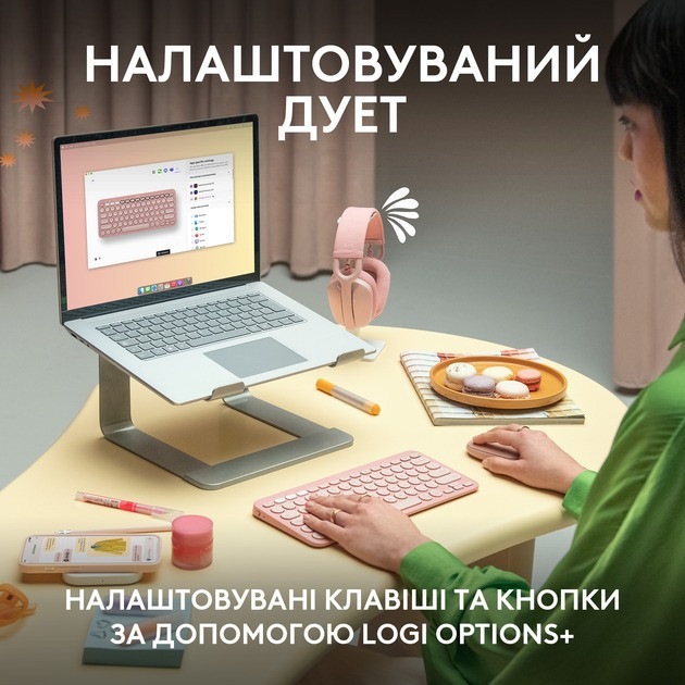 Комплект (клавіатура, миша) бездротовий Logitech Pebble 2 Combo Rose (920-012241) ( Рожевий ) Харьков - изображение 6