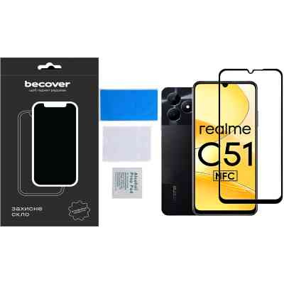 Стекло защитное BeCover Realme C51 Black (710301) Винница