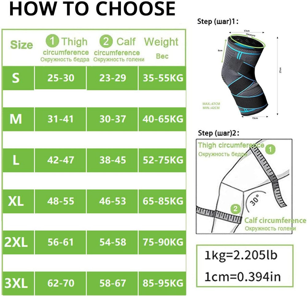 Набір для підтримки колін MILAIUN з 2 шт підтримка колін для чоловіків і жінок стабілізатор колінного бандажа ACL (2XL синій) Дніпро - фото 4