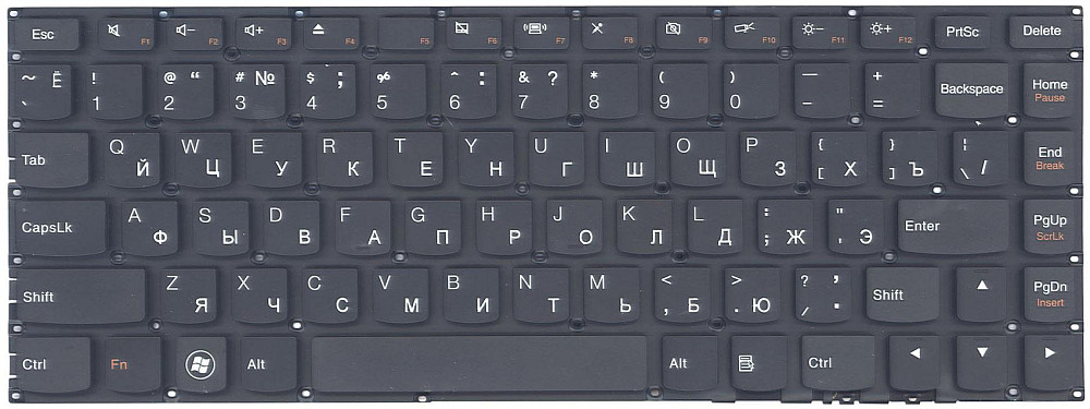 Клавиатура для ноутбука Lenovo IdeaPad (U400) Black, (No Frame), RU Вінниця - фото 2