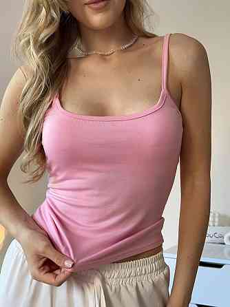 Жіноча базова повсякденна майка на бретелях у стилі sk!ms віскоза Рожевий Одеса