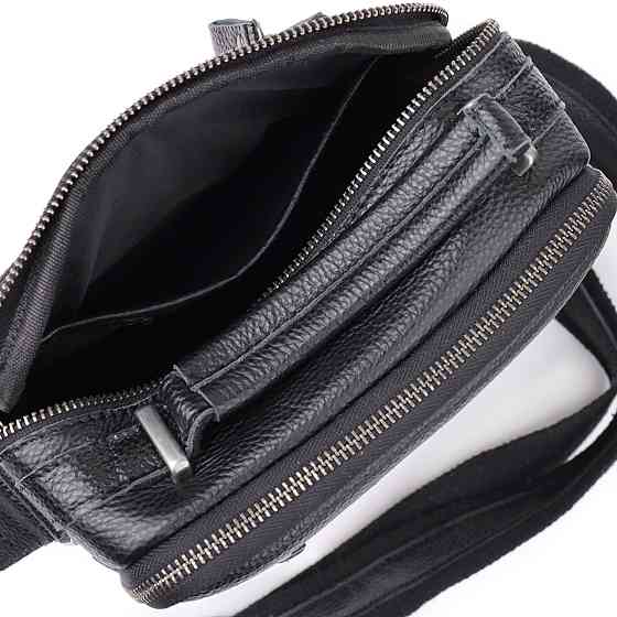 Деловая мужская сумка с ручкой для переноса в руке из натуральной кожи Vintage 23034 Черный Киев