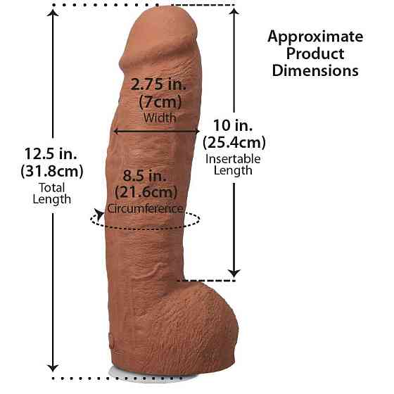 Фалоімітатор Doc Johnson The Realistic Cock ULTRASKYN - 12 Inch Hung with Balls Caramel Sex Aura Київ