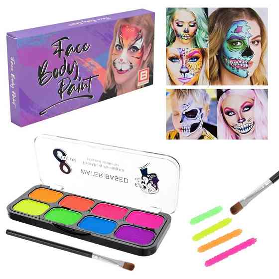 Дитячий набір аквагриму Cel-2504 палетка, неон, 8 кольорів Вінниця