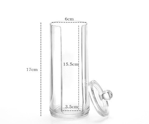 Контейнер для ватных дисков прозрачный - размер высота 17см, диаметр 6см Киев - изображение 2