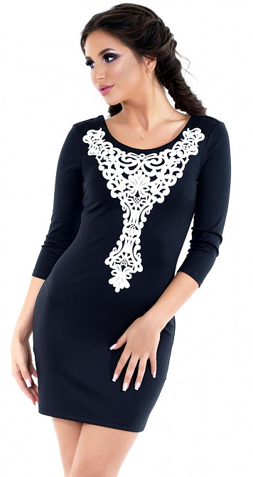 Чудове бездоганне чорне коротке чорне плаття (42) Київ - фото 1