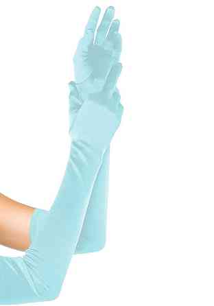 Довгі атласні рукавички Leg Avenue Extra Long Satin Gloves, One Size, світло-блакитні Sex Aura Київ