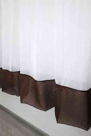 Кухонная занавеска VR-Textil № 047к белый с венге 270х170 см (50-872) Киев