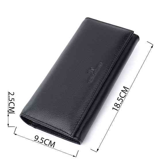 Класичний жіночий гаманець з натуральної шкіри ST Leather 22676 Чорний Київ